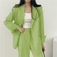 thumbnail image 1 of Blazer de mujer de color liso con botones y bolsillos, manga larga, abrigo de traje, abrigo de poliéster para mujer, 1 of 5