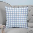 thumbnail image 4 of 16x16 Pillow Covers Set of 2, Light Blue Plaid Throw Pillow Covers Decorative Couch Cushion Case, Modern Minimalist Country Microfiber Square Pillowcases for Bedroom Car Living Room, 4 of 7