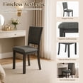 thumbnail image 4 of Leovanni Modern 47" 5-Piece Solid Wood Round Dining Table Set with 4 Upholstered Chairs, Pedestal Base Kitchen & Dining Room Set, Dark Gray, 4 of 12