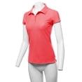 thumbnail image 5 of A2Y Women's Basic Casual 4-Button Junior-Fit PK Ring Spun Cotton Pique Polo Shirt Neon Pink L, 5 of 6
