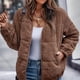 thumbnail image 5 of Chaqueta polar acogedora para mujer, chaqueta de transición, forrada con cremallera de manga larga, abrigo de otoño invierno con bolsillos, 5 of 5