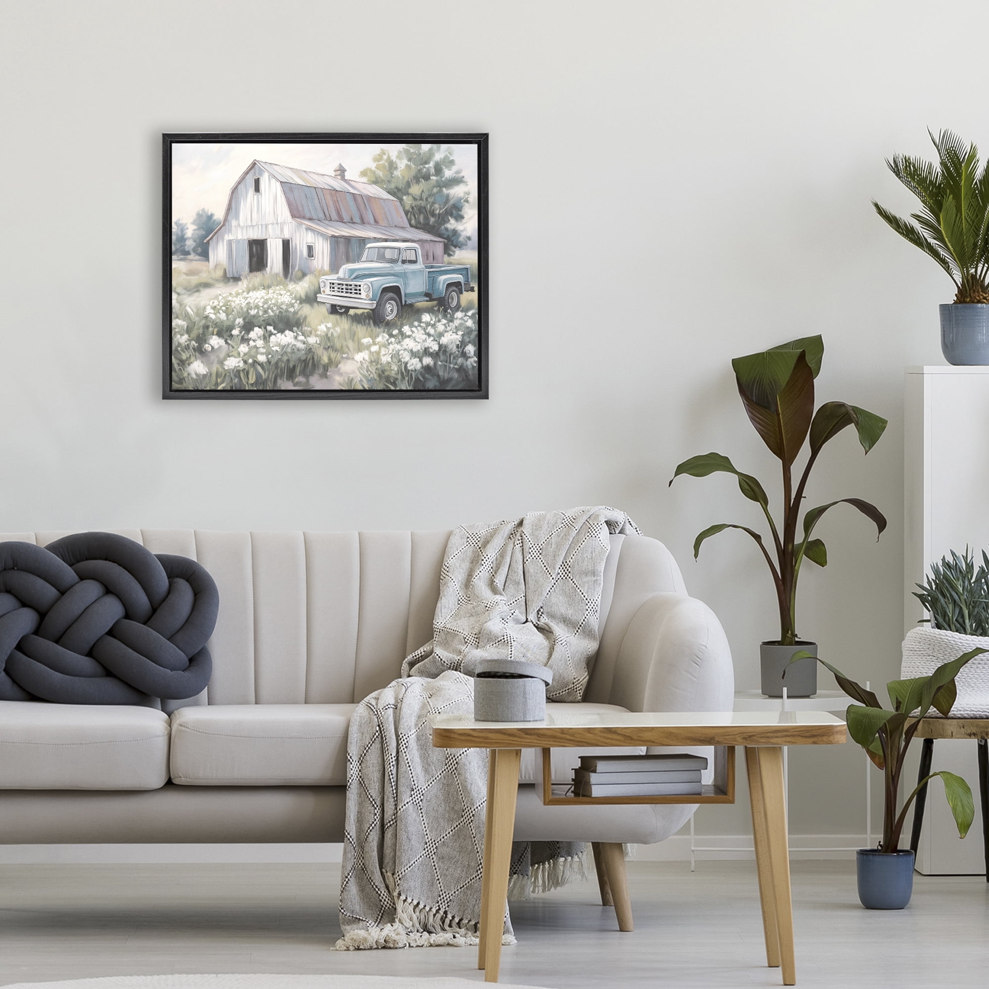 Stupell Industries Pastoral Farm Dreams Black Framed Floater Canvas Wall Art, design by Kim Allen