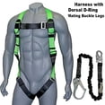 thumbnail image 2 of AFP Full-Body Fall Protection Safety Harness with Dorsal D-Ring - Green, 2 of 4