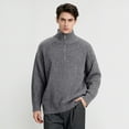 thumbnail image 2 of DHFJKG Mens Quarter Zip Sweaters Thermal Turtleneck Long Sleeve Loose Fit Knitted Pullover For Cold Weather Casual Jumper Tops, 2 of 8