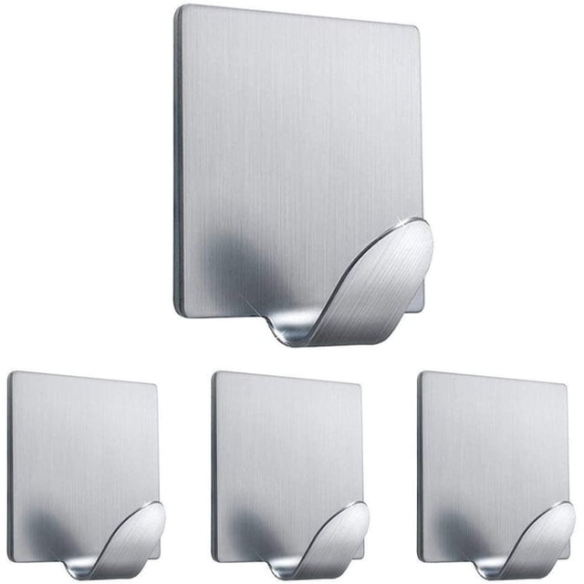 Gancho adhesivo Gancho para bata Albornoz Ropa Toallero, Gancho autoadhesivo, Toallero de acero inoxidable Gancho de pared para baño.