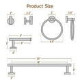 thumbnail image 2 of USHOWER 4PCS Bathroom Hardware Set Polished Chrome Bathroom Towel Rod Set with 20 inch Towel Bar, Toilet Paper Holder, Towel Ring and Hook, 2 of 9