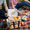 thumbnail image 5 of FORMRS Insulated Cooler Bag 24 Cans Capacity Soft Leakproof Lunch Box with Side Pockets, Orange Geometric Pattern, 5 of 7