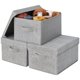 thumbnail image 1 of Granny Says Cajas De Almacenamiento Para Armario, Cajas De Tela Con Tapas, Cestas Para Estantes Para Organización De Armarios, Contenedores De Almacenamiento Apilables, Gris, Mediano, Paquete De 3, 1 of 5