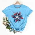 thumbnail image 4 of Short Sleeve Summer T-Shirts for Women Stars Hearts Printed Tops July 4th Outfits Casual Crew Neck Base Tees (3XL, Sky Blue), 4 of 7