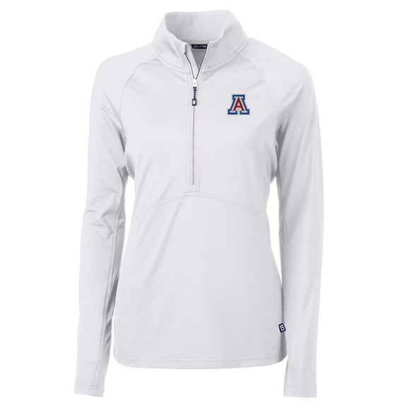 Women's Cutter & Buck White Arizona Wildcats Adapt Eco Knit Half-Zip Pullover Jacket