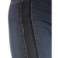 thumbnail image 5 of Tractr Women's Front Fray Panel Step Hem Jeans Indigo 26, 5 of 6