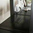 thumbnail image 4 of HICOMILA Twin Size Loft Bed with Desk and Stairs,Metal Double Loft Beds with Wardrobe and USB Outlet, Heavy Duty Loft Bed for 2 with Storage Shelves, Noise Reduced, Black, 4 of 10