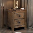 thumbnail image 4 of Costway 2PCS Nightstand Bed Side End Coffee Table Wood 2 Storage Sliding Drawers Bedroom, 4 of 10