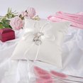 thumbnail image 4 of Ring Bearer Pillow for Wedding Ceremony - Ivory White Ring Pillow, Lace Crystal Wedding Double Heart for Flower Girls, Special Jewelry Barrier Pillow, 4 of 5