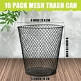 thumbnail image 2 of 10 Pack Wire Mesh Desk Metal Trash Can Wastebasket Recycling Black Trash Bins Garbage Container For Bedroom Offices School Kitchen Home Living Room Bathroom, 2 of 7