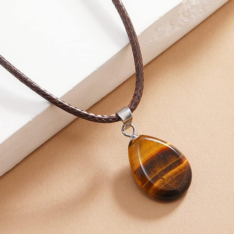 Brown Leather Cord Necklace Long Strand Mens Leather Necklace