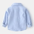 thumbnail image 4 of KYAIGUO Toddler Kids Boys Solid Color Shirt Long Sleeve Button down Tops Baby leisure Shirt Little Boys Lapel Spring Autumn Shirt Clothes 1-6T, 4 of 7