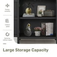 thumbnail image 5 of Alpha Joy Accent Cabinet with 2 Doors, Wood Entryway Cabinet with Flower Pattern in Wood Frame for Living Room, Dining Room, Black, 5 of 12