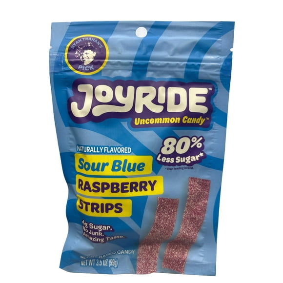 JOYRIDE UNCOMMON CANDY Sour Blue Raspberry Strips 3.5OZ
