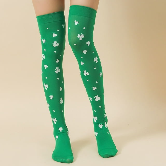 Decoraciones para el Día de San Patricio, Accesorios para el Día de San Patricio, Regalos para el Día de San Patricio, Medias de Trébol Verde, Medias hasta la Rodilla, Medias de Rayas para la Fiesta d
