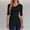 Black, variant on Women's Half Sleeve V Neck T Shirts, Mid Elbow Length Sleeve Shirt Slim Fit Tunic Top Casual Summer Tee