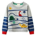 thumbnail image 1 of Chandails pour Tout-Petits Garçons en Coton à Imprimé, Manches Longues, Chandail à Col Rond, Hauts, T-Shirts, Gris, 6T, 1 of 4