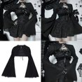 thumbnail image 2 of Women Goth Tops Punk Cover Up Mesh Crop Top See Through Sexy Long Sleeve Blouses Y2k Black Rave Outfit Festival L, 2 of 4
