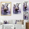 thumbnail image 4 of Designart "Mystic Pools with Floral Hippo II" Animals Framed Wall Art - Modern Grey Hippopotamus Entryway Framed Wall Art Print, 4 of 6
