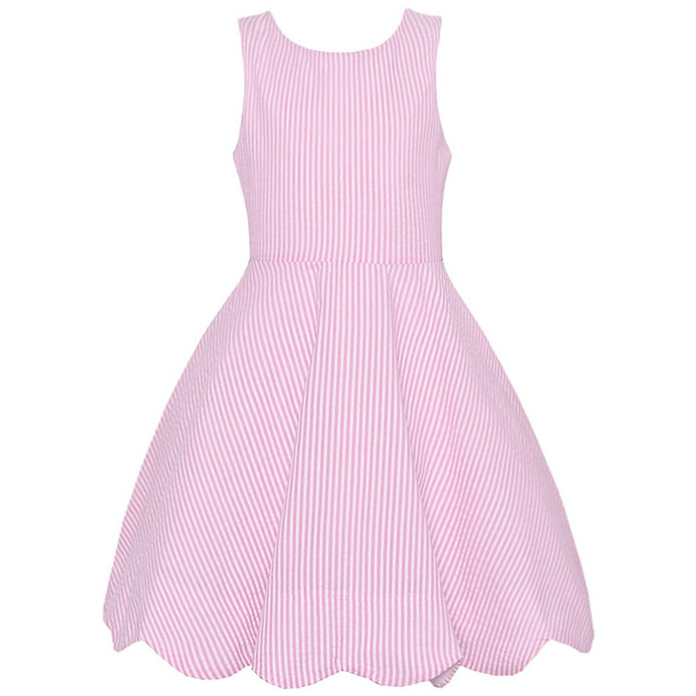 Rare Editions - Rare Editions Girls Pink Stripe Back Bow Accented ...