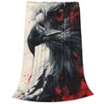 thumbnail image 2 of Balery Red Black Ink Style Bald Eagle Manta de Felpa Suave y Acogedora – Cobija de Franela Aterciopelada para Cama, Lavable y Cálida para Sofá, Mascotas, Transpirable-60"x50", 2 of 7