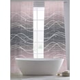 thumbnail image 5 of Gradient Pink Black Sheer Curtains 2 Panels Set Wave Line Dots Modern Abstract Simple Sheer Window Curtains Light Filtering Rod Pocket Voile Drapes for Bedroom Living Room 52"X108", 5 of 9