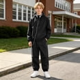 thumbnail image 6 of WhouRiu Boys Girls Windproof Joggers Pants Unisex Solid Color Elastic Waist Loose Sweatpants Kids Outdoor Comfortable Versatile Trousers,4-5 Years, 6 of 9