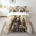 thumbnail image 2 of Manfei Brown Bear Bedding Comforter Set 7 Pieces, Woodland Wildlife Queen Bedding Sets, Gray Barn Door Queen Sheet Sets, Vintage Lodge Cabin Bedroom Decor, 2 of 8