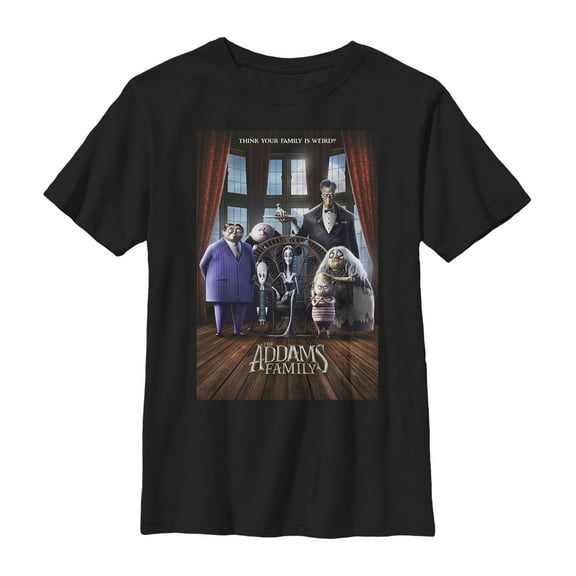 Boy's Addams Family Theatrical Poster  Graphic Tee Black Medium