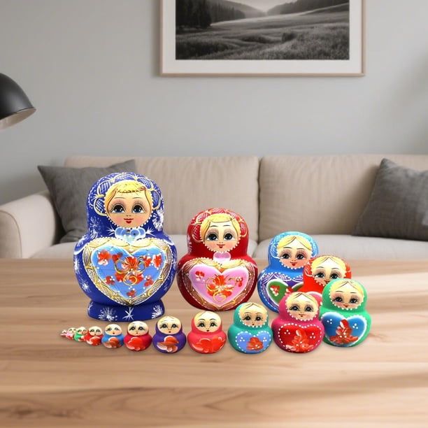 Juego De 6 Muñecas Rusas Matrioskas De Madera - Juguete Infantil, Decoración Del Hogar, Regalo De Cumpleaños (Colores Sur)