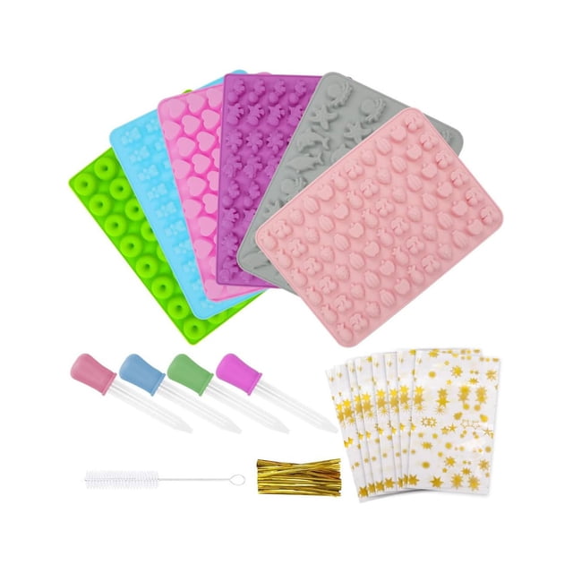 Juego de 6 Moldes de Gomitas de Silicona, Moldes de Silicona para Gomitas de Oso, Moldes Grandes de Oso de Gomita, Animales en Forma de Fun Mold, Moldes para Caramelos