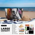 thumbnail image 4 of Balery Colorful Haired White Horse Beach Travel Bag - Water-Resistant, Large Capacity Lightweight Tote with 7 Pockets for Women and Men - Perfect for Beach, Pool, Gym, and Travel, 4 of 6