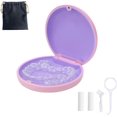 thumbnail image 1 of Retainer Case,Cute Slim Aligner Case Compatible with Invisalign,Retainer Holder with Aligner Remover Tool, Chew & Brush,Rope Bag (Pink Outside Purple Silicone), 1 of 6