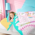 thumbnail image 4 of meiyoeat Ice Cream Initial P Alphabet 7-Piece Twin Bedding Sets For Kids,Watercolor Baseball Pink Leopard Animal Print Bedding Comforter Set,Pink Reversible, 4 of 7