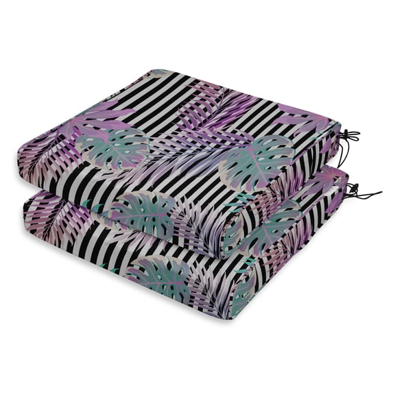 Vargottam Perfect Outdoor/Indoor Square Corner Seat Cushions Water-Resistant Lounge Chair 18.5" x 16" Home Office Patio Furniture Garden Decoration- Pack Of 2 Multicolor|Tropical