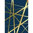 thumbnail image 2 of Urban Epiphany 14x18 Gold Ornate Wood Framed with Double Matting Museum Art Print Titled - Metallic Lines Navy 1, 2 of 4