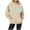 Beige, variant on Women's Letter Print Hoodie Long Sleeve with Pockets XXL