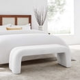 thumbnail image 2 of Accent Chair Bench Ottoman, White, Fabric, Living Kitchen Cafe Bistro Hospitality Restaurant, Modern Contemporary HB36694, 2 of 9