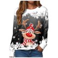 thumbnail image 4 of larppty Sweatshirts for Women Christmas 2025 Long Sleeve Reindeer Graphic Tees Shirt Cute Xmas Crewneck Pullover Tops Fashion Clothes (Black, XXL), 4 of 9
