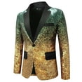 thumbnail image 5 of BLTIBY Mens Blazer Jacket Sequin Slim Fit Business Lightweight Coat Fashion Lapel One Button Outwear with Pockets Green L, 5 of 6