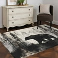 thumbnail image 3 of Brown Bear Area Rug 4x6 FT, Non Slip Kids Room Carpet, Retro Forest Nature Tree Silhouette Mountain Washable Soft Floor Carpet Non-Shedding Throw Rug for Dorm Kitchen Study Room Home Office Bedside, 3 of 9