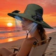 thumbnail image 4 of Summer Fisherman Hat With Solar Fan,Outdoor Wide Brim Sun Hat with Built-in Fan,Quick-Dry Bucket Fishing Beach Hat,USB Charging Strong Wind Charging Fan for Men Women, 4 of 5