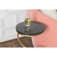thumbnail image 4 of Bowery Hill Round Metal Drink Table with Iron Spiral Base in Gold/Black, 4 of 11