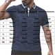 thumbnail image 3 of Ceisia Men's Regular Fit Contrast Trim Jacquard Short Sleeve Turndown Collar Casual Polo Shirt Gifts, 3 of 9