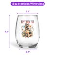 thumbnail image 5 of Happy New Year with German Shepherd Fireworks Holiday Xmas Winter 2025 15oz Stemless Wine Glass Mug Alsatian Dog Lover Gifts Wine Glasses Cup - 00025, 5 of 5